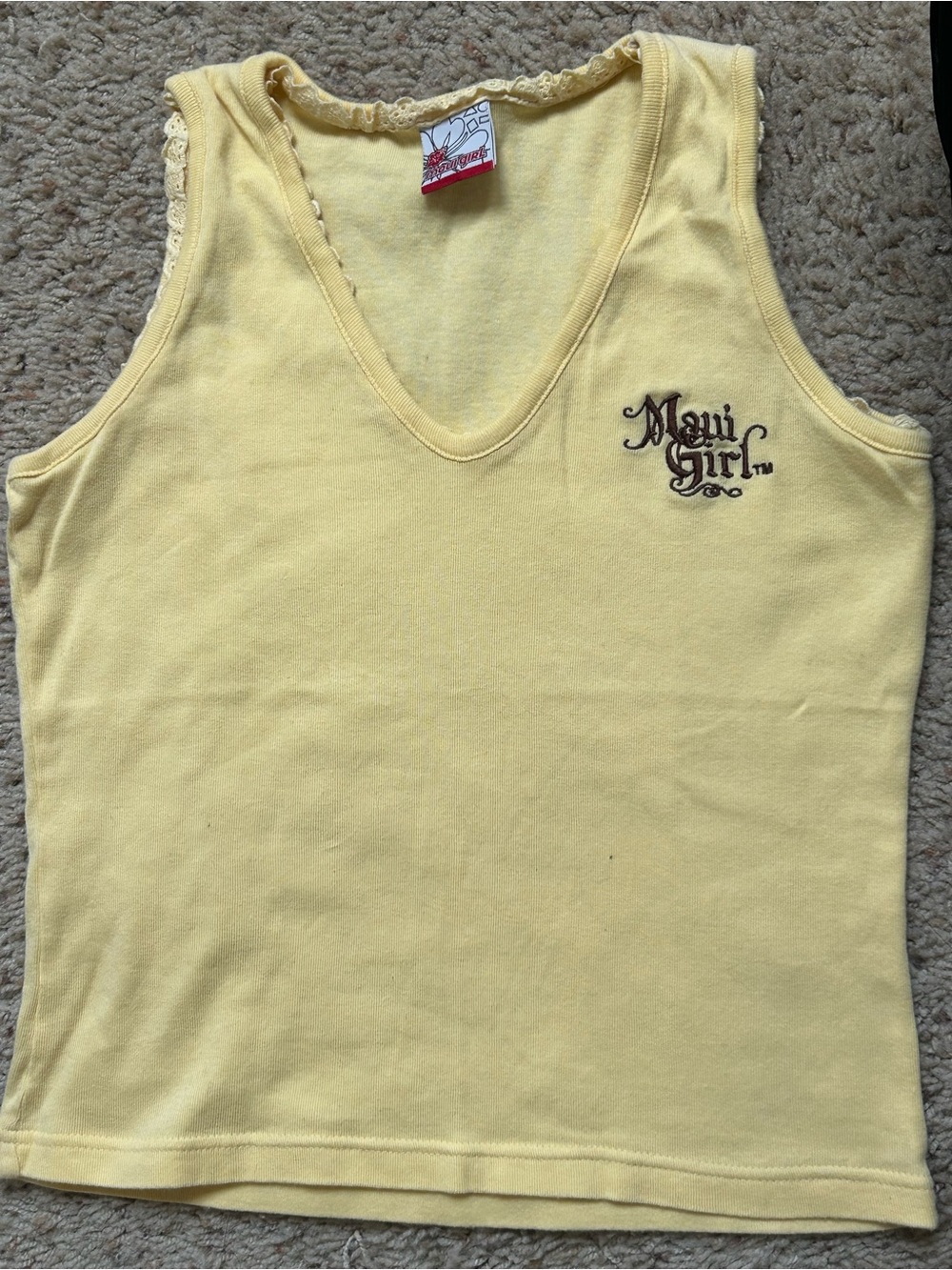 Maui Girl Yellow V-Neck Tank Top